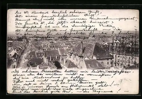 AK Wiener Neustadt, Panorama mit Kapuzinerkirche