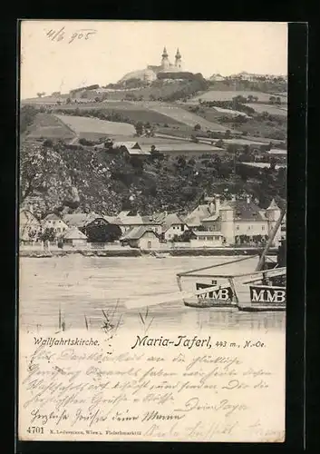 AK Maria-Taferl, Fernansicht der Wallfahrtskirche