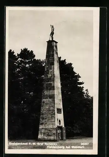 AK Wetzdorf, Grabdenkmal F. M. Graf Radetzky auf dem Heldenberg