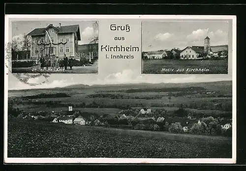 AK Kirchheim i. Innkreis, Ortsansicht mit Gemeinde-Amt