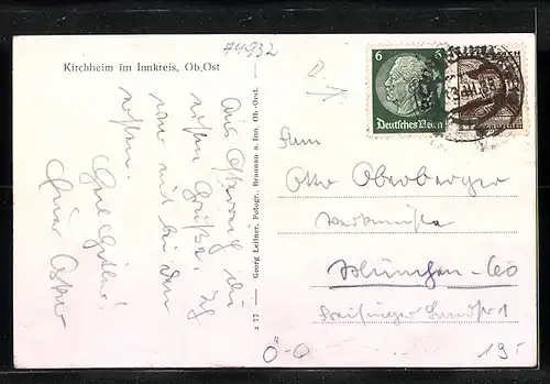 AK Kirchheim i. Innkreis, Ortsansicht mit Gemeinde-Amt