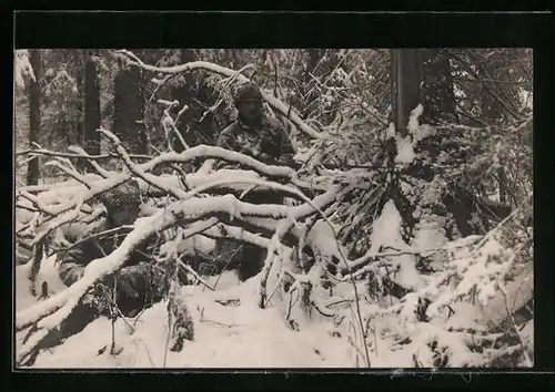 AK Tschechische Legion, Soldat mit Karabiner im Schnee