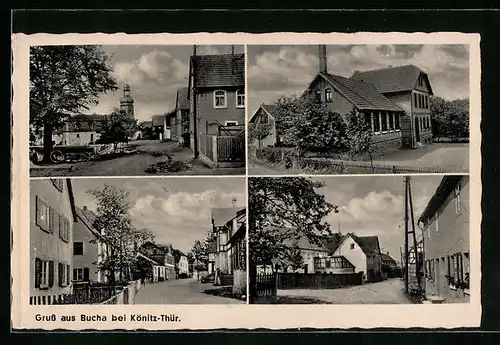 AK Bucha, Verschiedene Ortspartien, Ansicht mit Kirche