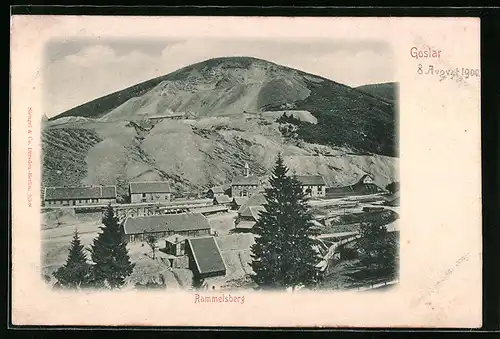 AK Goslar, Rammelsberg aus der Vogelschau