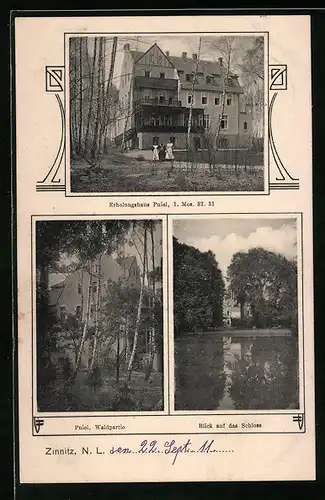 AK Zinnitz /N. L., Erholungshaus Pniel, Schloss