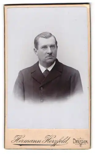 Fotografie Hermann Herzfeld, Dresden, Bürgerlicher Herr im Anzug mit Krawatte