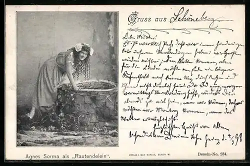 AK Schauspielerin Agnes Sorma als Rautendelein
