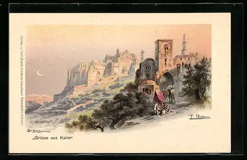 Künstler-AK Friedrich Perlberg: Bethlehem, Mondschein