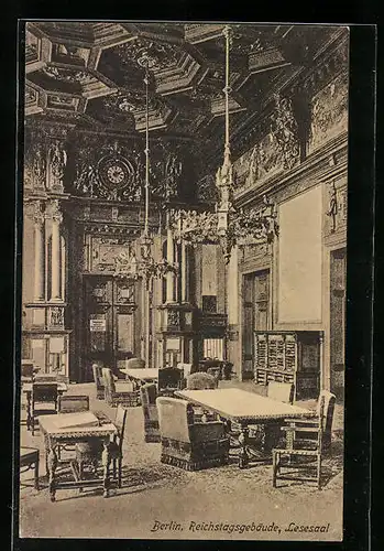 AK Berlin, Reichstagsgebäude, Lesesaal, Innenansicht