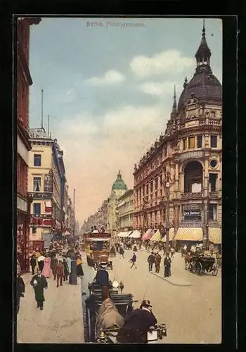 AK Berlin, Friedrichstrasse mit Cafe Kerkau