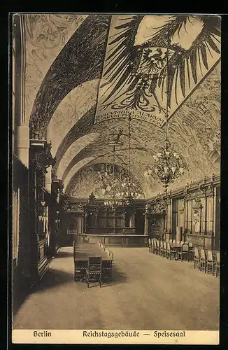 AK Berlin, Reichstagsgebäude, Speisesaal, Innenansicht