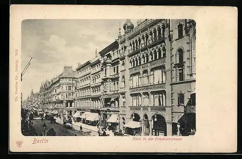 AK Berlin, Blick in die Friedrichstrasse