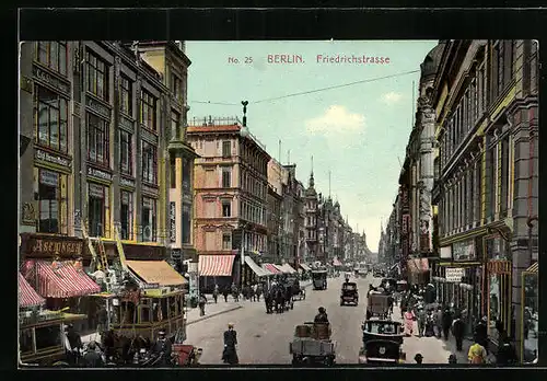 AK Berlin, Blick auf die Friedrichstrasse