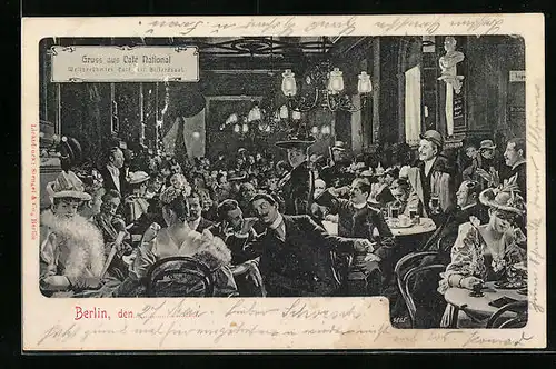 AK Berlin, Innenansicht vom Cafe National, Friedrichstrasse 76