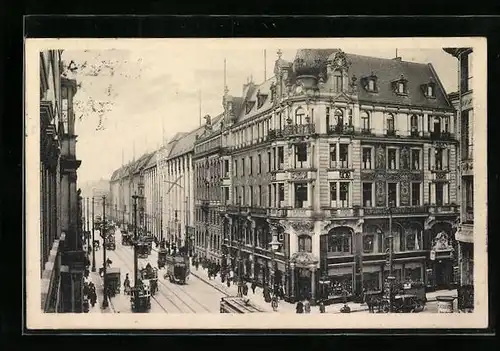 AK Berlin, Leipzigerstrasse mit Pferdekutschen