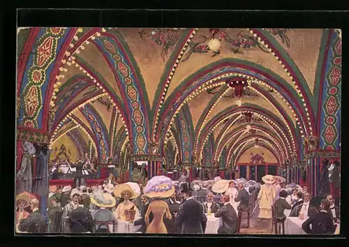 Künstler-AK Berlin, Reichshallen-Konzertsaal, Leipzigerstrasse 77