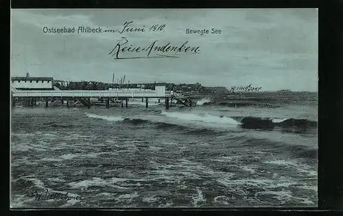 AK Ahlbeck, Blick auf das Wasser und Landungsbrücke
