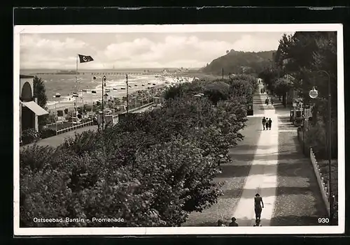 AK Bansin, Promenade mit Blick auf den Strand