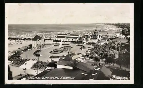 AK Heringsdorf, Kuranlage mit Strandpartie