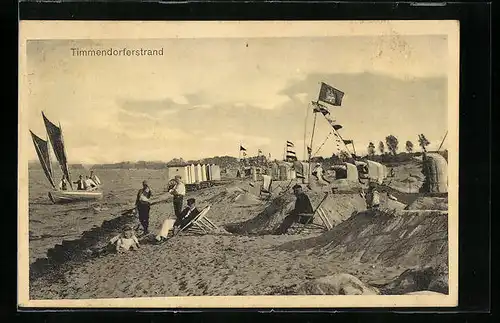 AK Timmendorferstrand, Strandpartie mit Besuchern