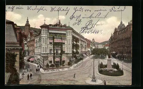 AK Baden-Baden, Partie am Leopoldsplatz