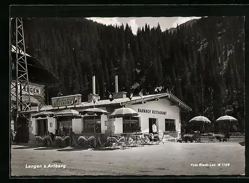 AK Langen a. Arlberg, Bahnhof und Bahnhof-Restaurant