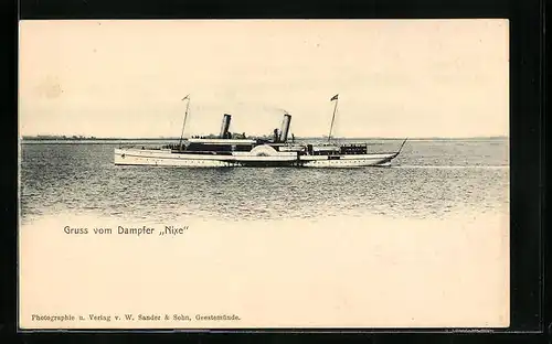 AK Dampfer Nixe auf hoher See