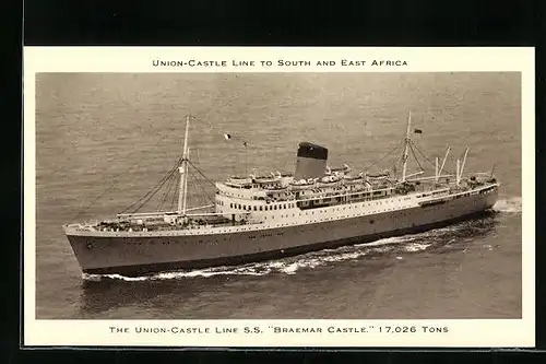 AK Passagierschiff SS Braemar Castle in voller Fahrt