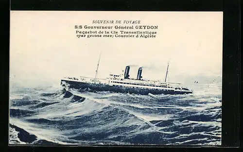 AK Passagierschiff SS Geydon in stürmischer See