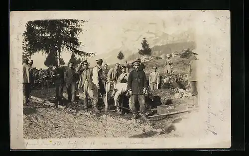 AK Russische Kriegsgefangene bei der Arbeit