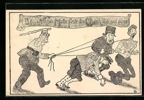 AK Deutschlands Motto, immer feste druff