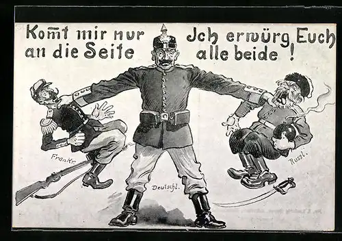 AK Deutscher Soldat möchte seine Feinde erwürgen