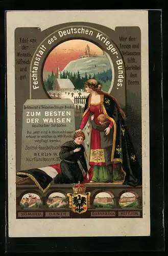 AK Berlin-Schöneberg, Fechtanstalt des Deutschen Krieger-Bundes, Zum Besten der Waisen deutscher Soldaten