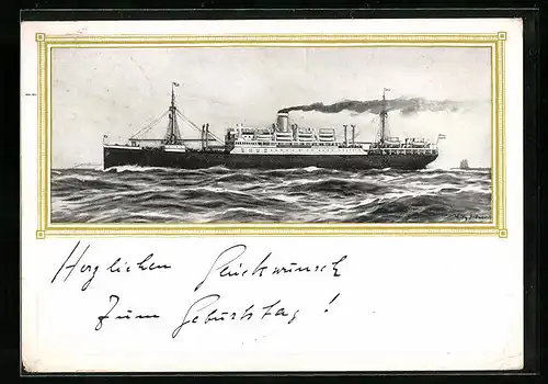 Künstler-AK Willy Stoewer: Passagierschiff auf hoher See