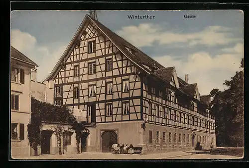 AK Winterthur, Kaserne mit Strasse
