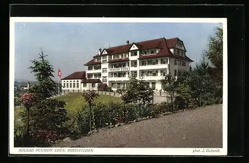 AK Rheinfelden, Solbad Pension Eden mit Strasse
