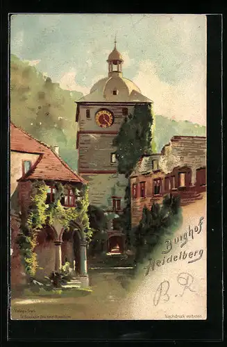 AK Heidelberg, Blick in den Burghof