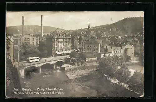 AK Aue i. Erzgeb., König Albert-Brücke