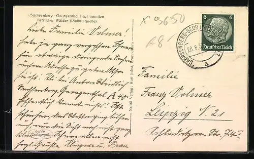 AK Sachsenberg i. Georgenthal, Blick auf die Häuser aus der Vogelschau