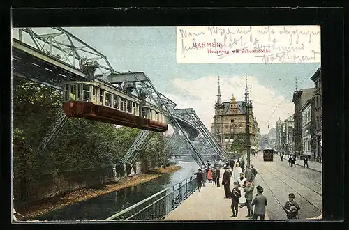 AK Barmen, Neuerweg mit Schwebebahn