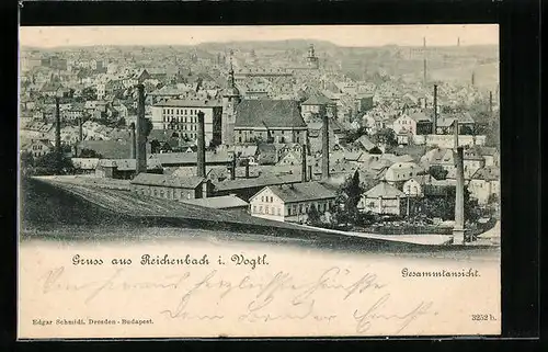 AK Reichenbach i. Vogtl., Gesamtansicht mit Kirche