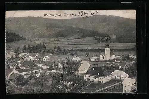 AK Weitensfeld, Ortsansicht mit Berglandschaft