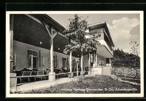 AK Hochegg-Grimmenstein, Schwedenpavillon mit Garten