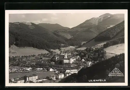 AK Lilienfeld, Ortsansicht aus der Vogelschau