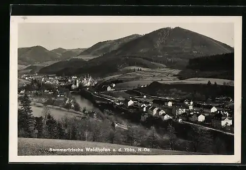 AK Waldhofen a. d. Ybbs, Ortsansicht aus der Vogelschau