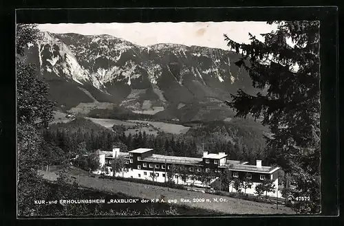 AK Rax, Kur- und Erholungsheim Raxblick gegen Rax