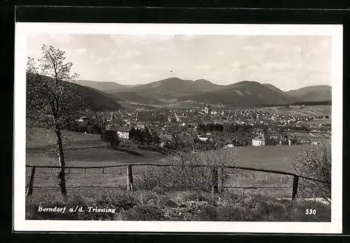 AK Berndorf a. d. Triesting, Ortsansicht hinter Feldern