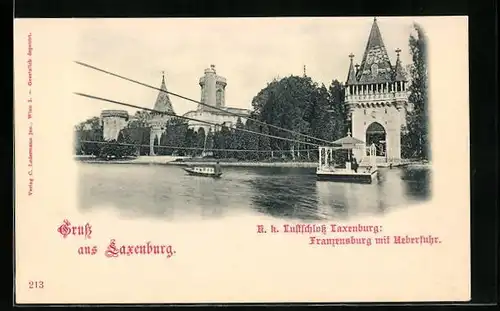 AK Laxenburg, Franzensburg mit Ueberfuhr