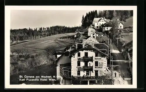 AK St. Corona am Wechsel, Karl Puzandl`s Hotel Wien