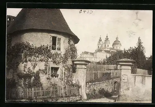 AK Melk, Blick auf Häuser und Stift